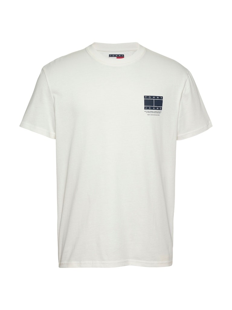 Tommy Hilfiger Rejeneratif Pamuk Beyaz Erkek Kısa Kollu T-Shirt - DM0DM20814YBL