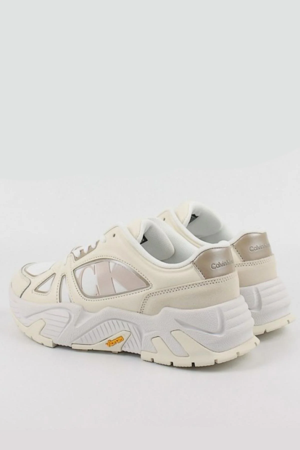 Calvin Klein Kadın Logolu Beyaz Bağcıklı Sneakers
