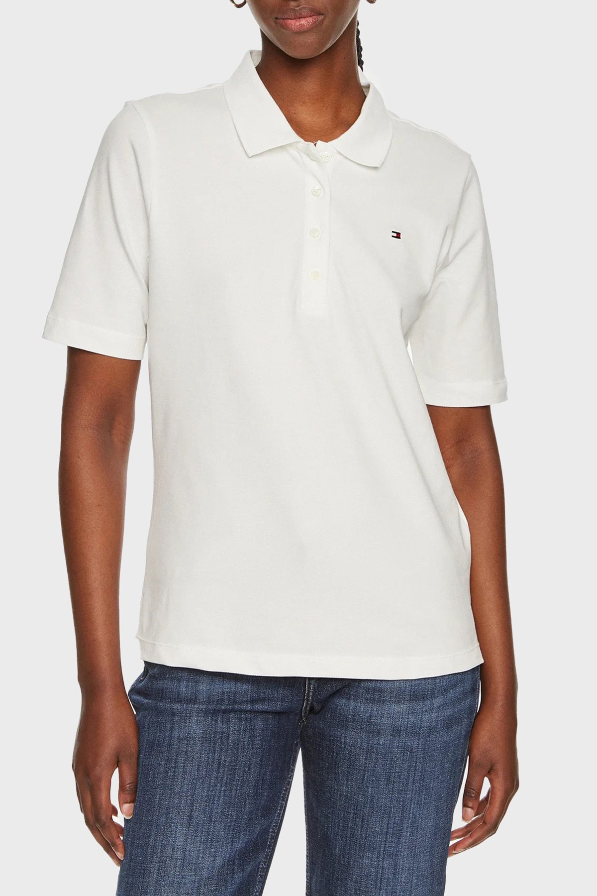 Tommy Hilfiger Kadın Bej Polo T-shirt