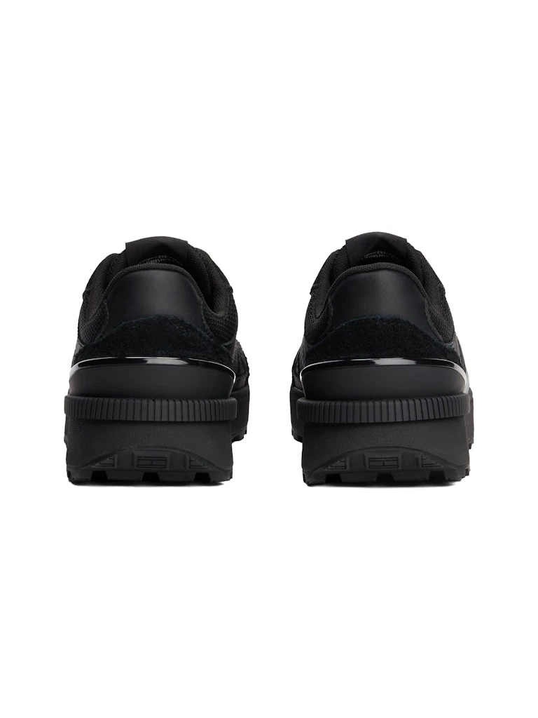 Tommy Hilfiger Erkek Siyah Kısa Taban Runner Sneakers