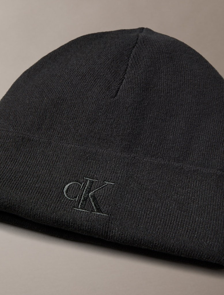 Calvin Klein Erkek Siyah Bere Şapka
