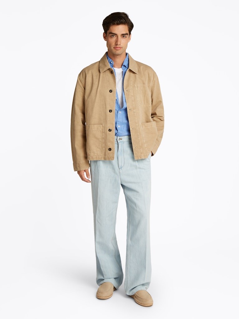 Tommy Hilfiger Pamuk Bej Erkek Gömlek Ceket - MW0MW39247RBT
