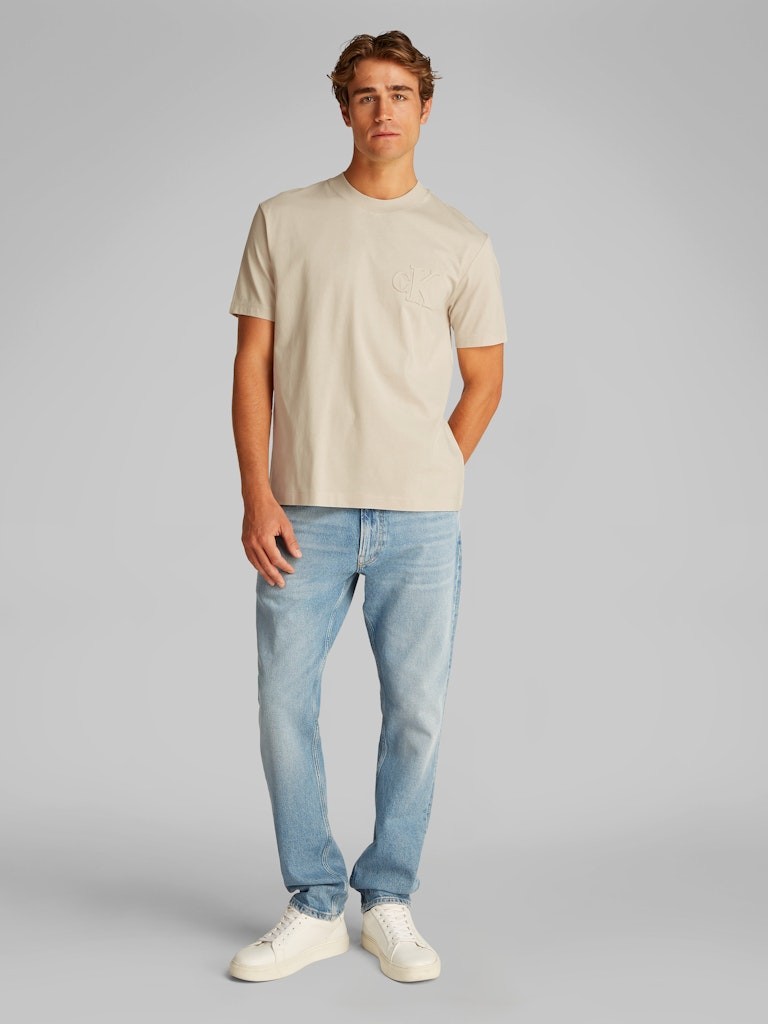 Calvin Klein Rejeneratif Pamuk Gri Erkek Kısa Kollu T-Shirt - J30J327494PDV