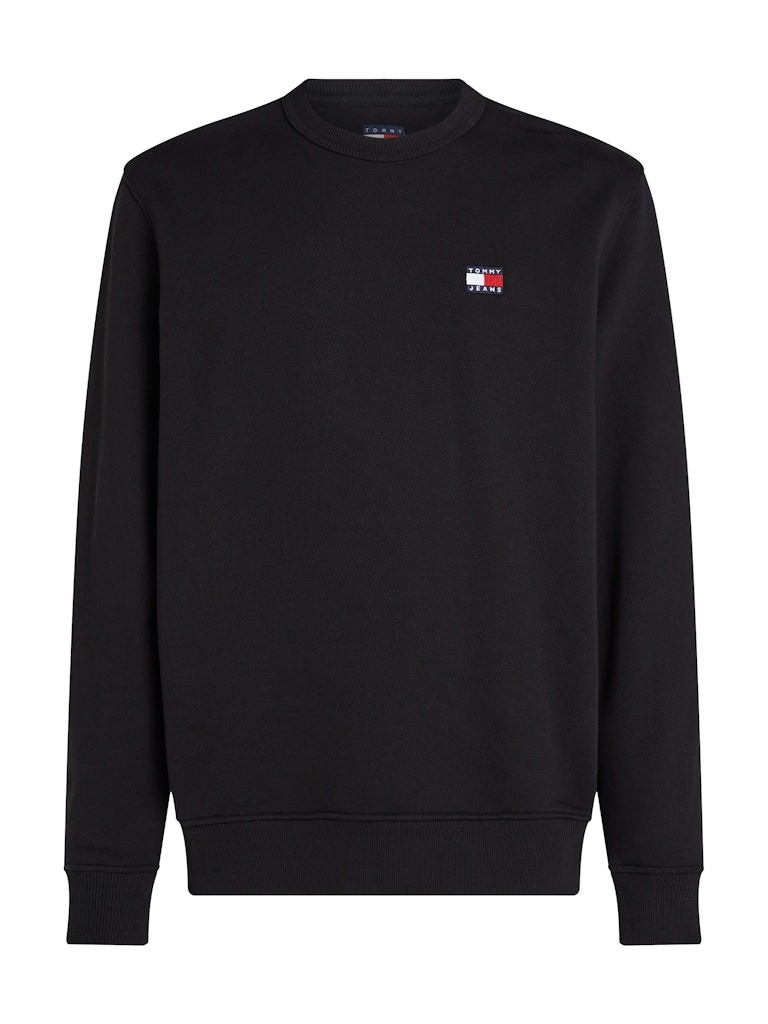 Tommy Hilfiger Erkek Logolu Siyah Sweatshirt - DM0DM20660BDS