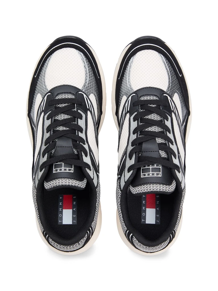 Tommy Hilfiger Erkek Siyah Kalın Taban Runner Sneakers