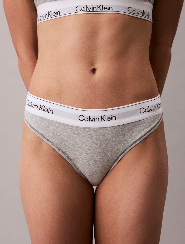 Calvin Klein Kadın Gri Pamuk Külot String  Külot