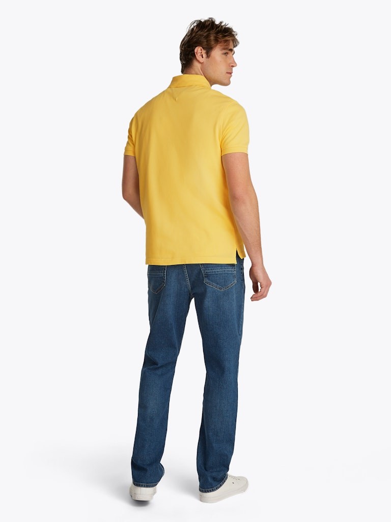 Tommy Hilfiger Organik Pamuk Sarı Erkek Kısa Kollu Düğmeli Polo Yaka T-Shirt - MW0MW17770ZF0