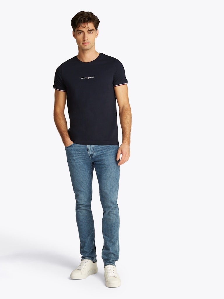 Tommy Hilfiger Rejeneratif Pamuk Lacivert Erkek Kısa Kollu T-Shirt - MW0MW32584DW5
