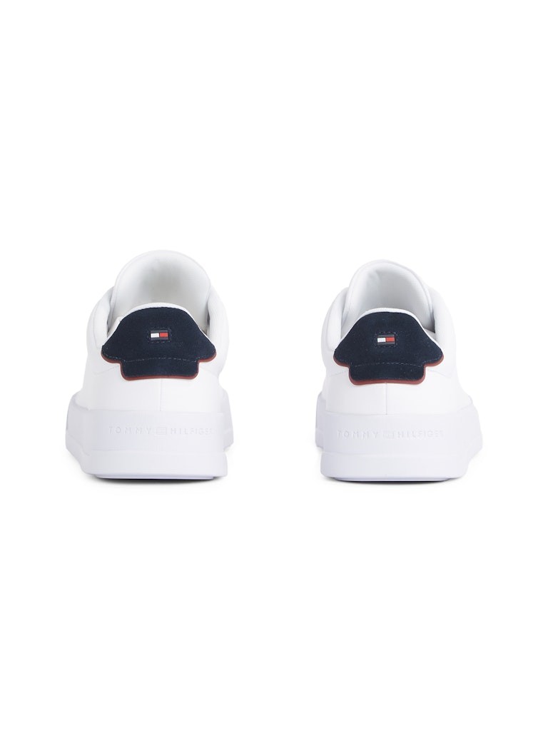 Tommy Hilfiger Deri Beyaz Erkek Kısa Taban Sneakers - FM0FM053670LD