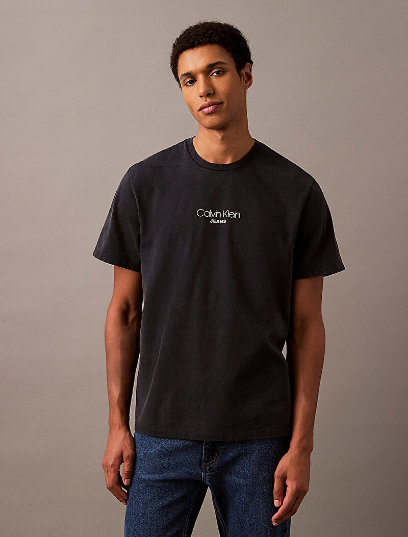 Calvin Klein Rejeneratif Pamuk Lacivert Erkek Kısa Kollu T-Shirt - LV04RB824GCJM