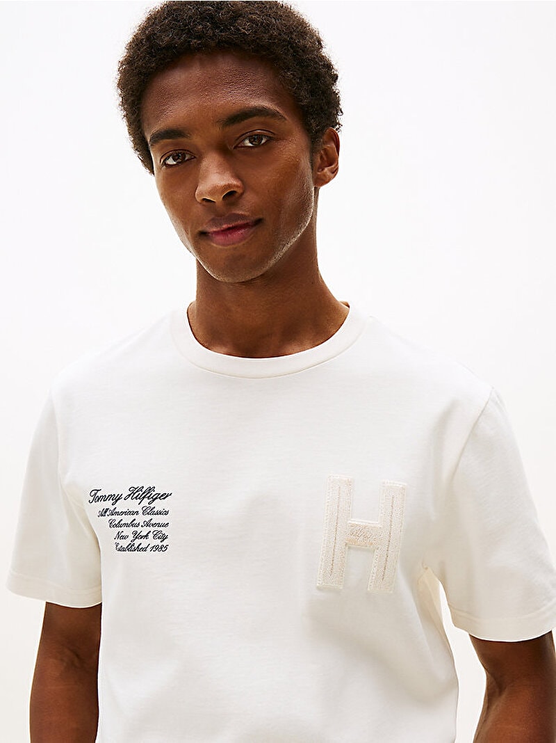 Tommy Hilfiger Sarı Erkek Varsity Hilfiger T-shirt