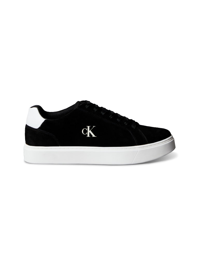 Calvin Klein Erkek Siyah Deri Kısa Taban Klasik Sneakers