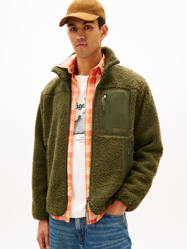 Tommy Hilfiger Erkek Tam Fermuar Yeşil Sweatshirt