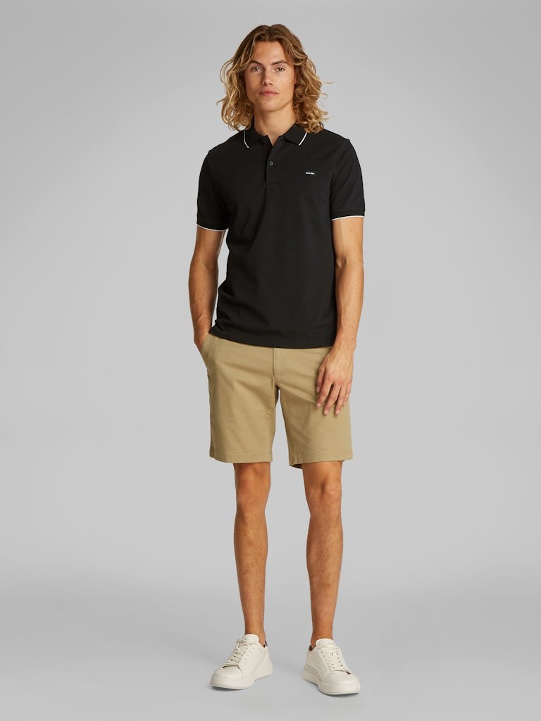 Calvin Klein Organik Pamuk Siyah Erkek Kısa Kollu Düğmeli Polo Yaka T-Shirt - K10K112751BEH