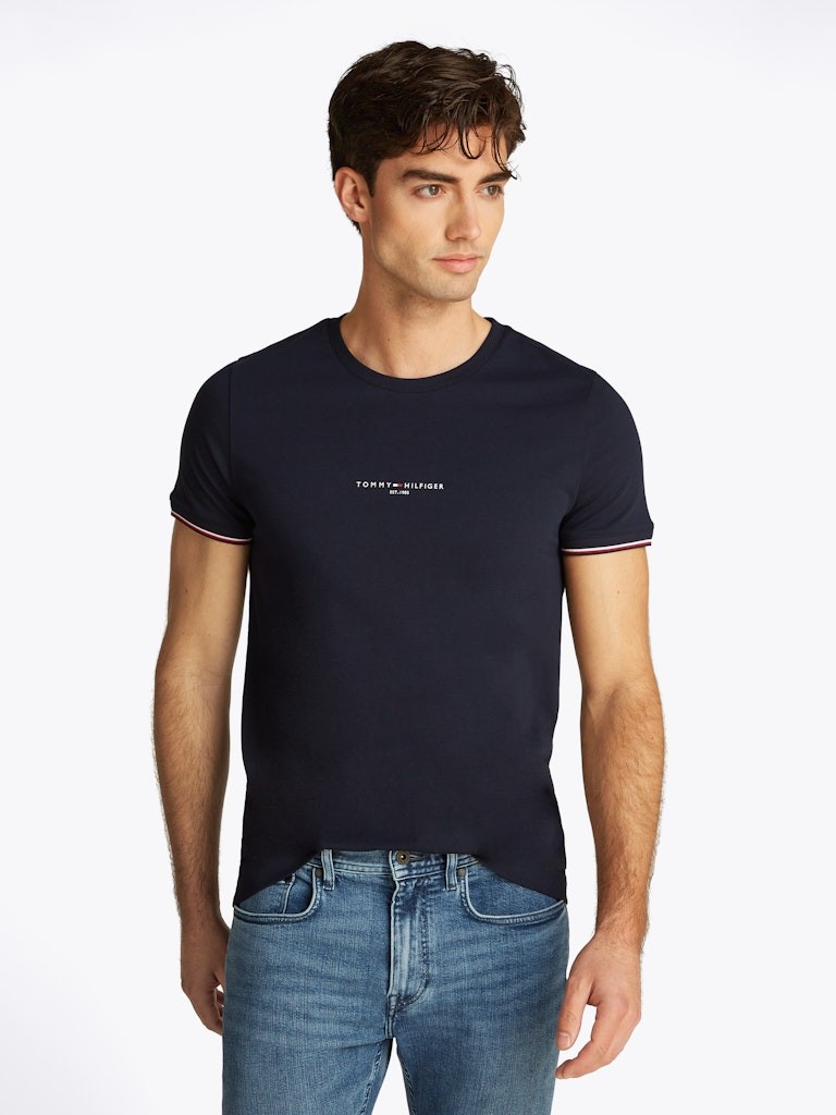 Tommy Hilfiger Rejeneratif Pamuk Lacivert Erkek Kısa Kollu T-Shirt - MW0MW32584DW5