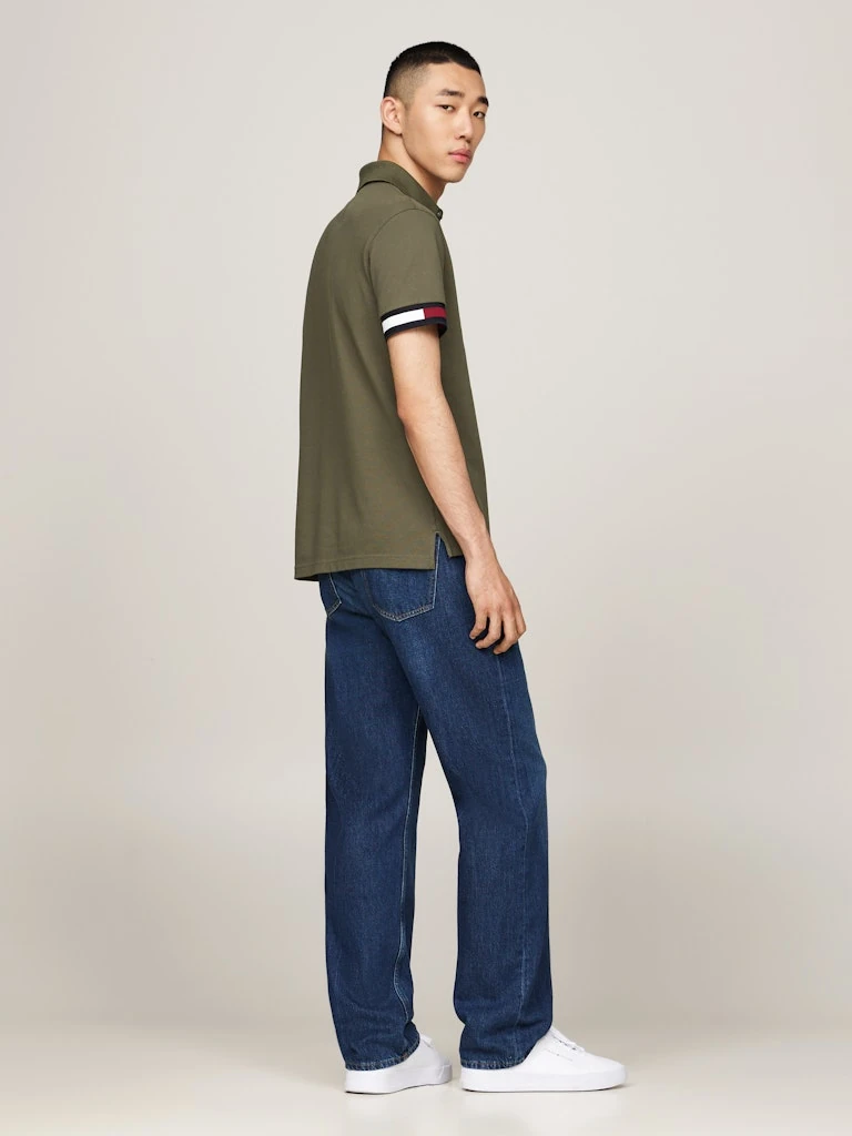 Tommy Hilfiger Erkek Haki Düğmeli Polo Yaka T Shirt