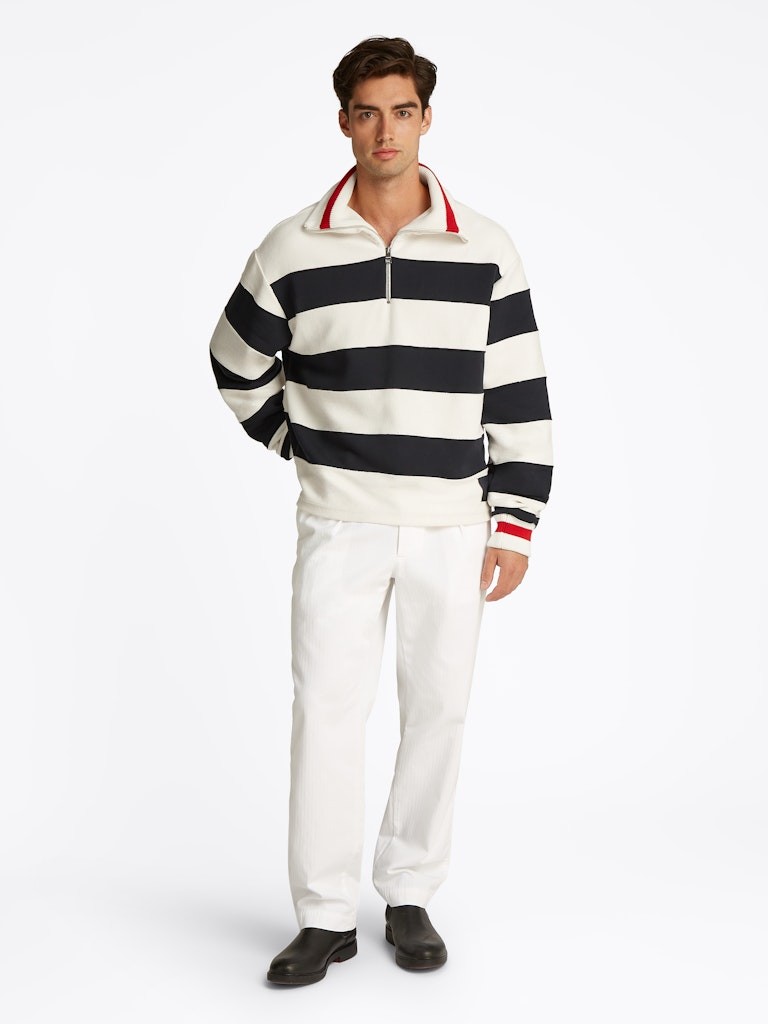 Tommy Hilfiger Pamuk Lacivert Erkek Fermuar Yaka Sweatshirts - MW0MW38967DW5