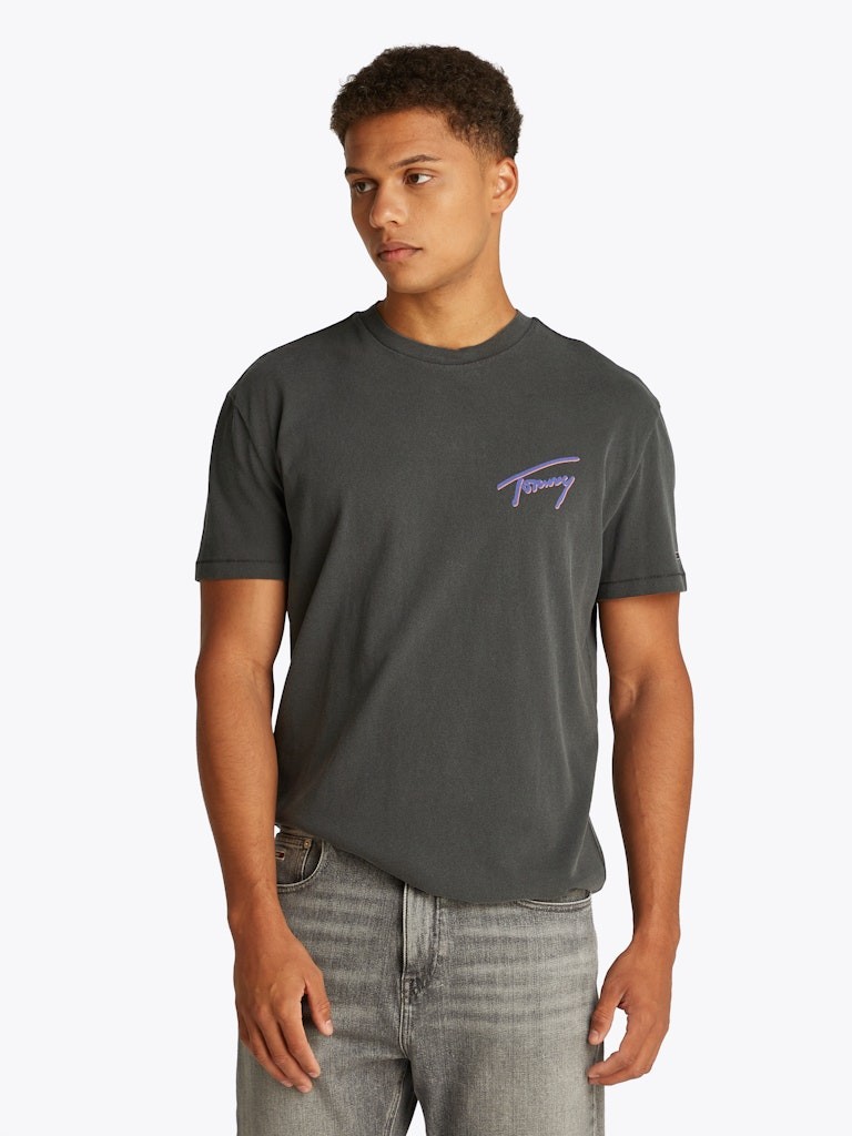 Tommy Hilfiger Rejeneratif Pamuk Siyah Erkek Kısa Kollu T-Shirt - DM0DM20768BDS