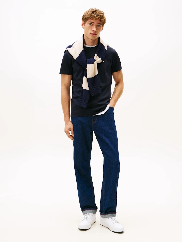 Tommy Hilfiger Erkek Lacivert Pamuk O Yaka T-Shirt