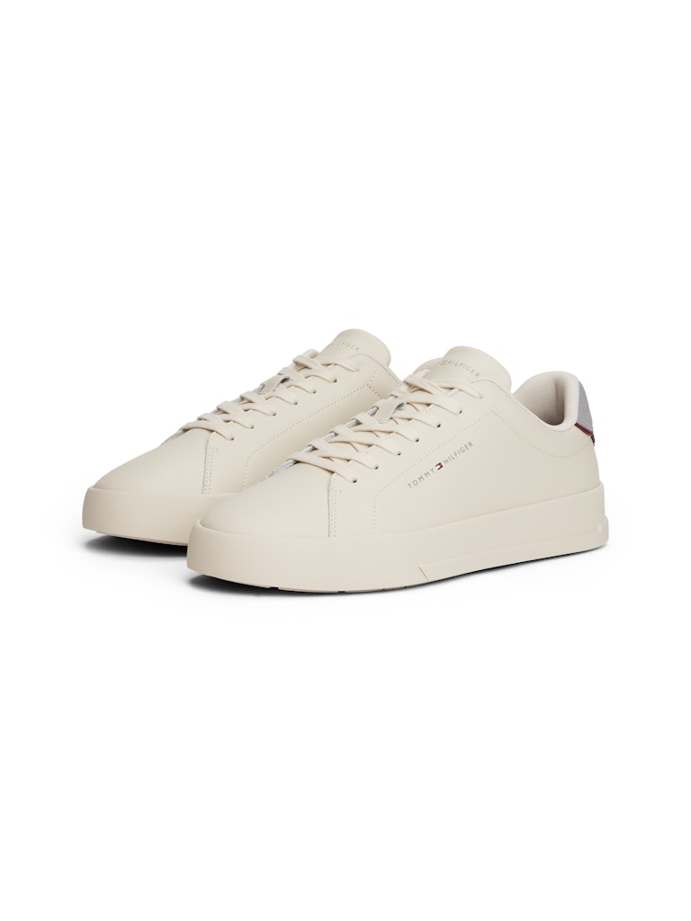 Tommy Hilfiger Erkek Bej Kısa Taban Court Sneakers