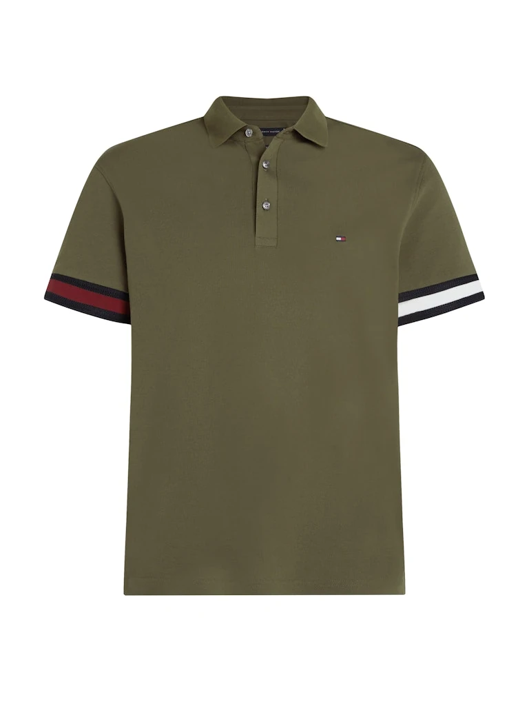 Tommy Hilfiger Erkek Haki Düğmeli Polo Yaka T Shirt