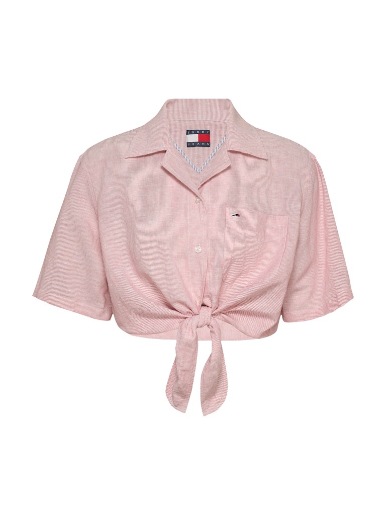 Tommy Hilfiger Pamuk Pempe Kadın Kısa Kollu Gömlek - DW0DW20286TH3