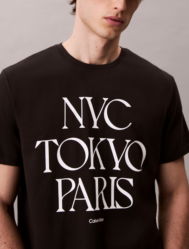 Calvin Klein Erkek Siyah  O Yaka  T-Shirt