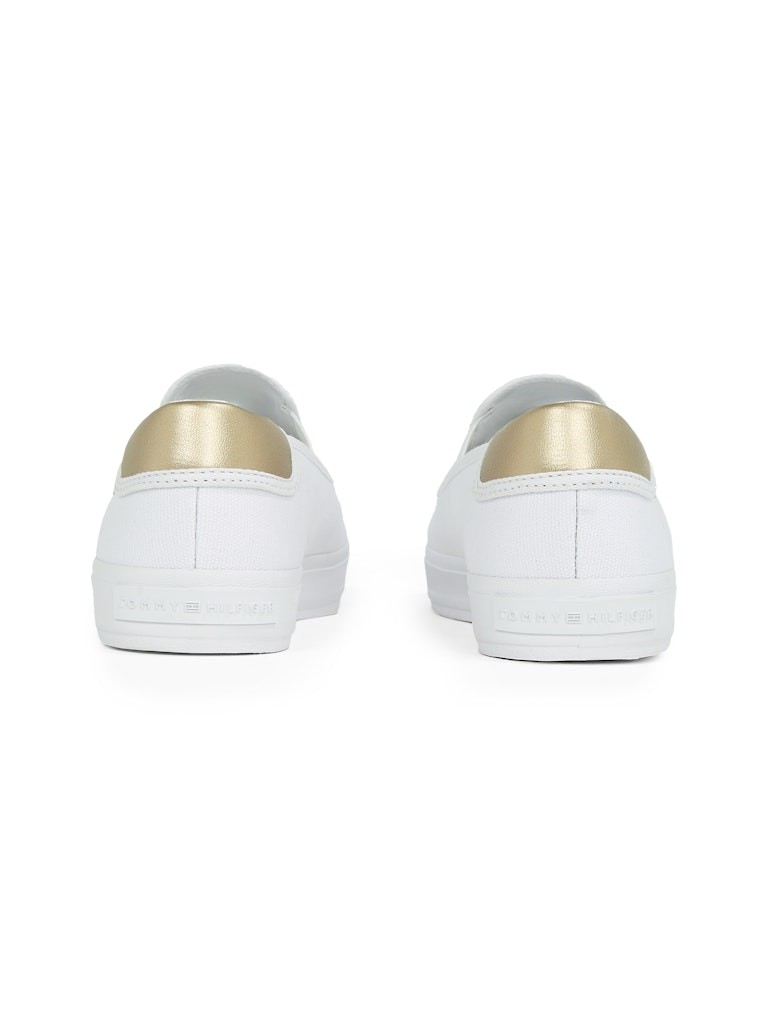 Tommy Hilfiger Pamuk Beyaz Kadın Kısa Taban Sneakers - FW0FW08645YBS