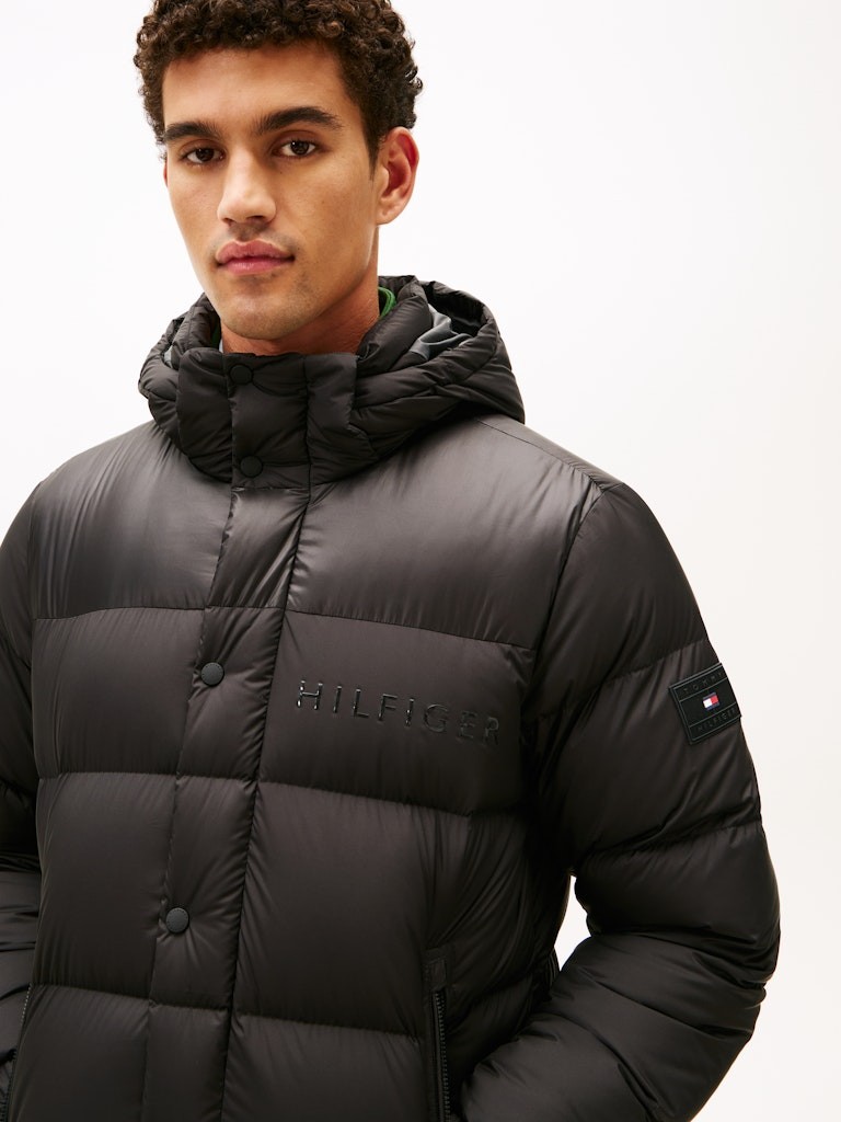 Tommy Hilfiger Erkek Siyah Kaz Tüyü Puffer Mont