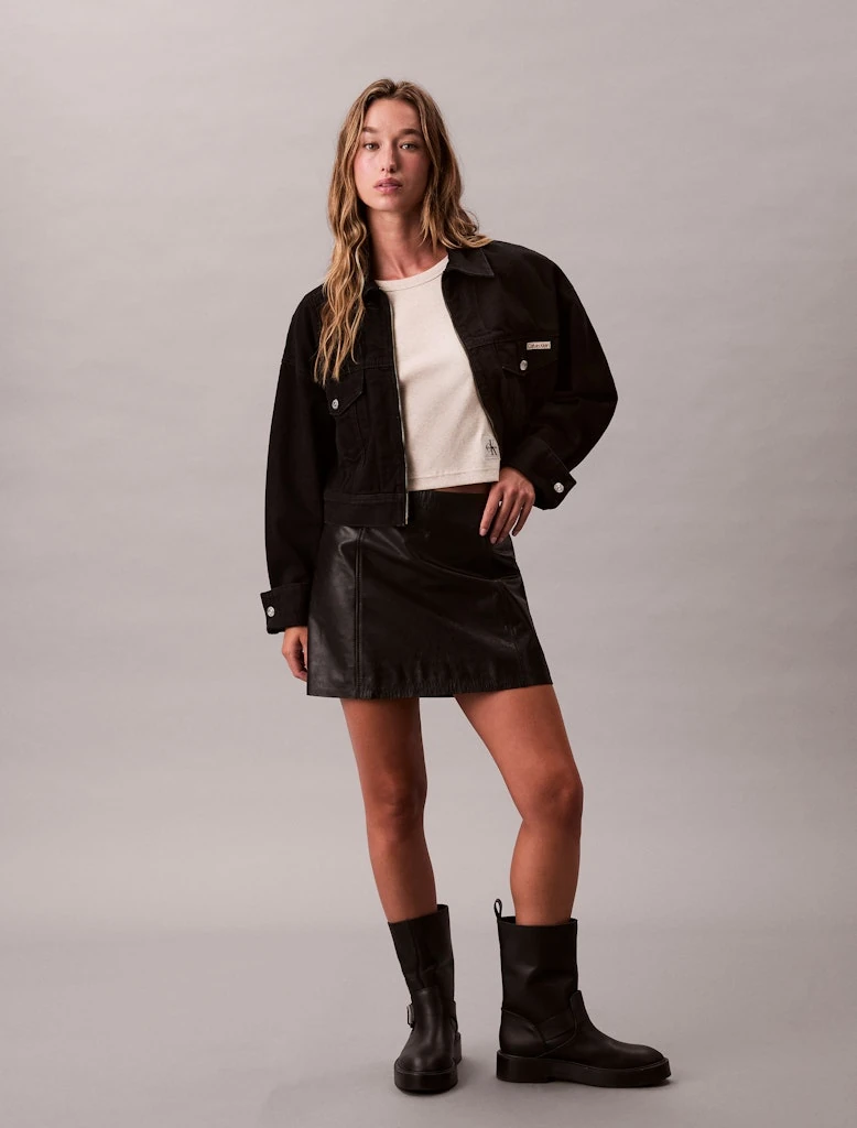 Calvin Klein Kadın Siyah Denim Kot Mont