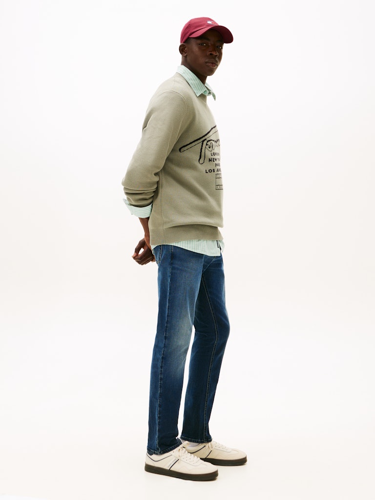 Tommy Hilfiger Erkek Mavi  Tapered Kesim Austin Jean Pantolon