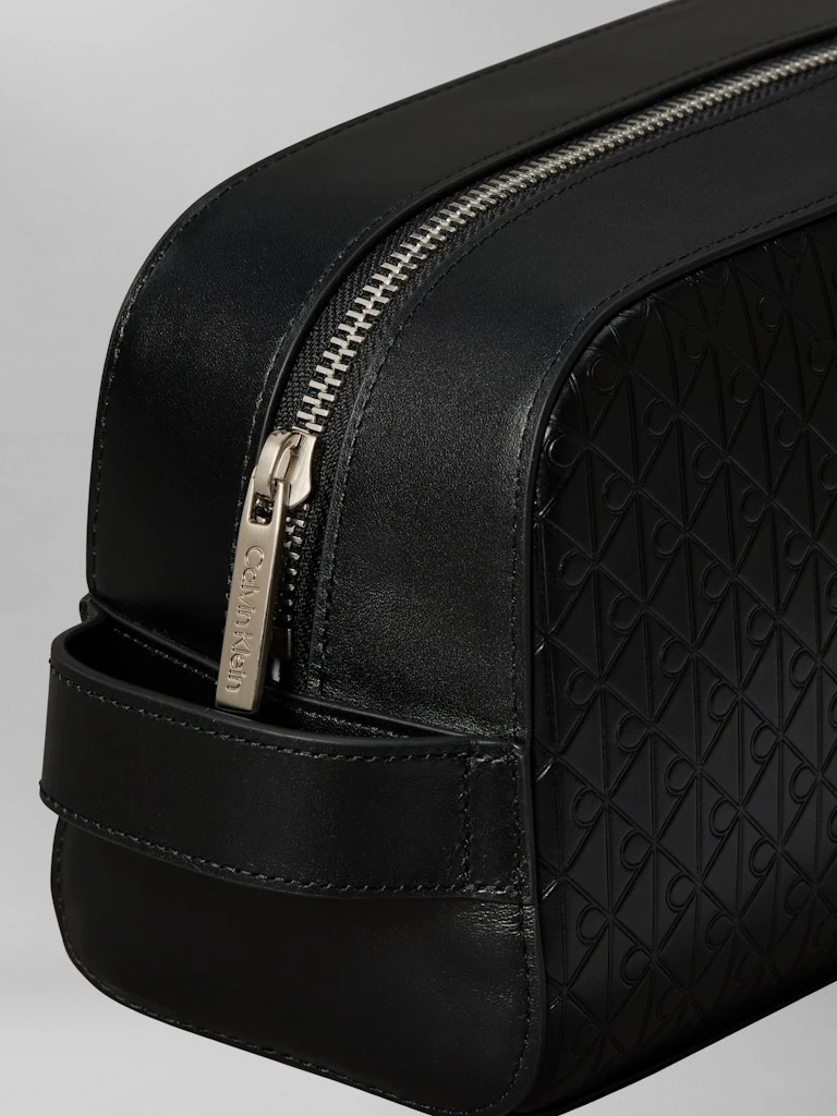 Calvin Klein Erkek Siyah Deri Washbag Çanta