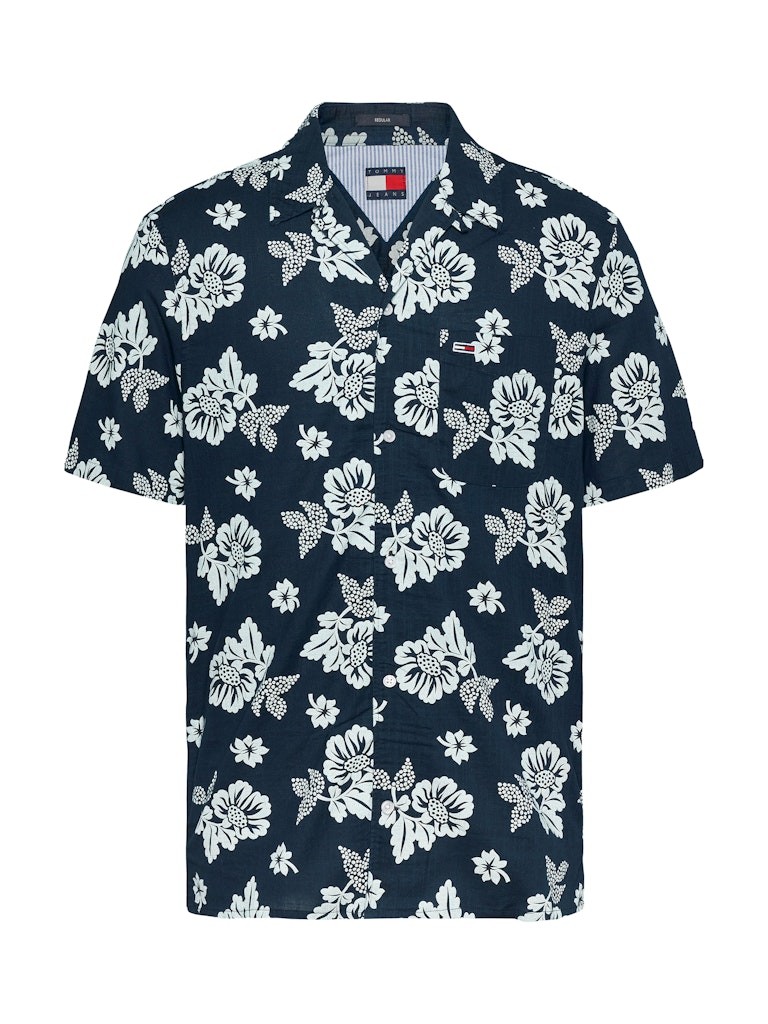 Tommy Hilfiger Pamuk Mavi Erkek Kısa Kollu Gömlek - DM0DM21351C1G