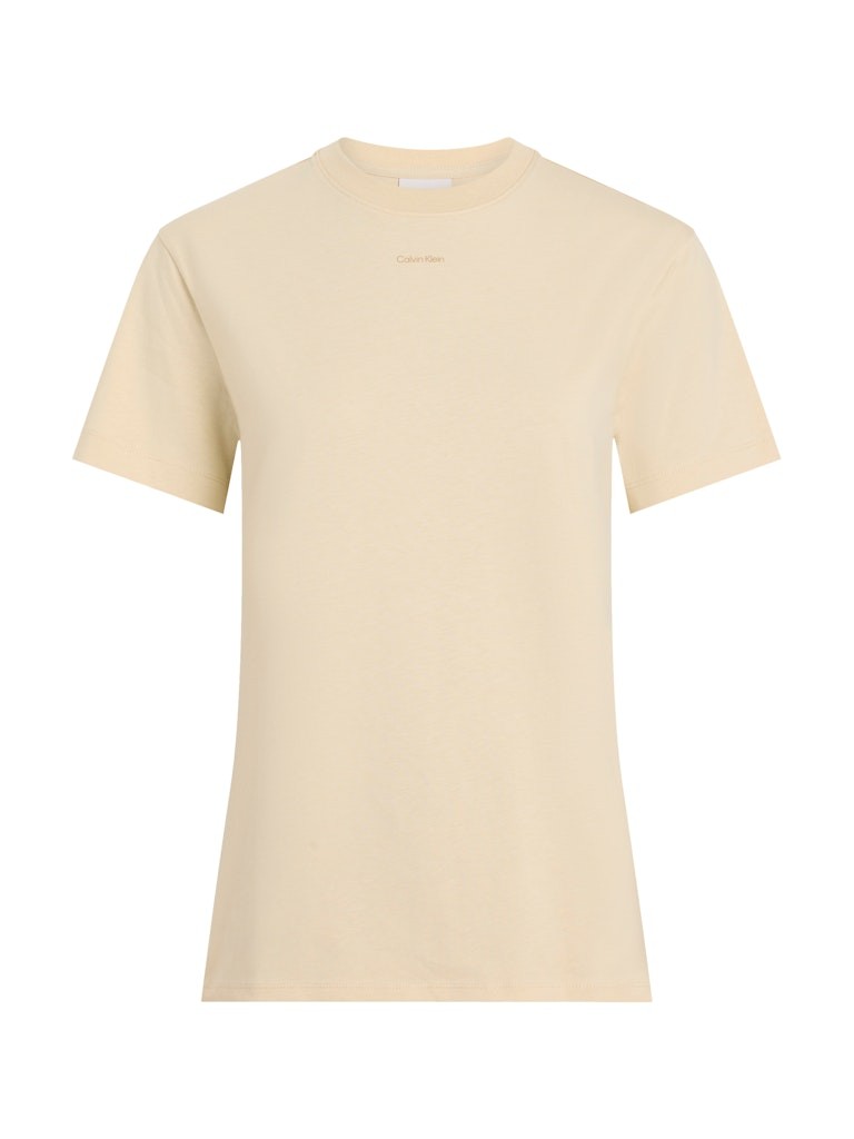 Calvin Klein Rejeneratif Pamuk Bej Kadın Kısa Kollu T-Shirt - K20K207519PCH