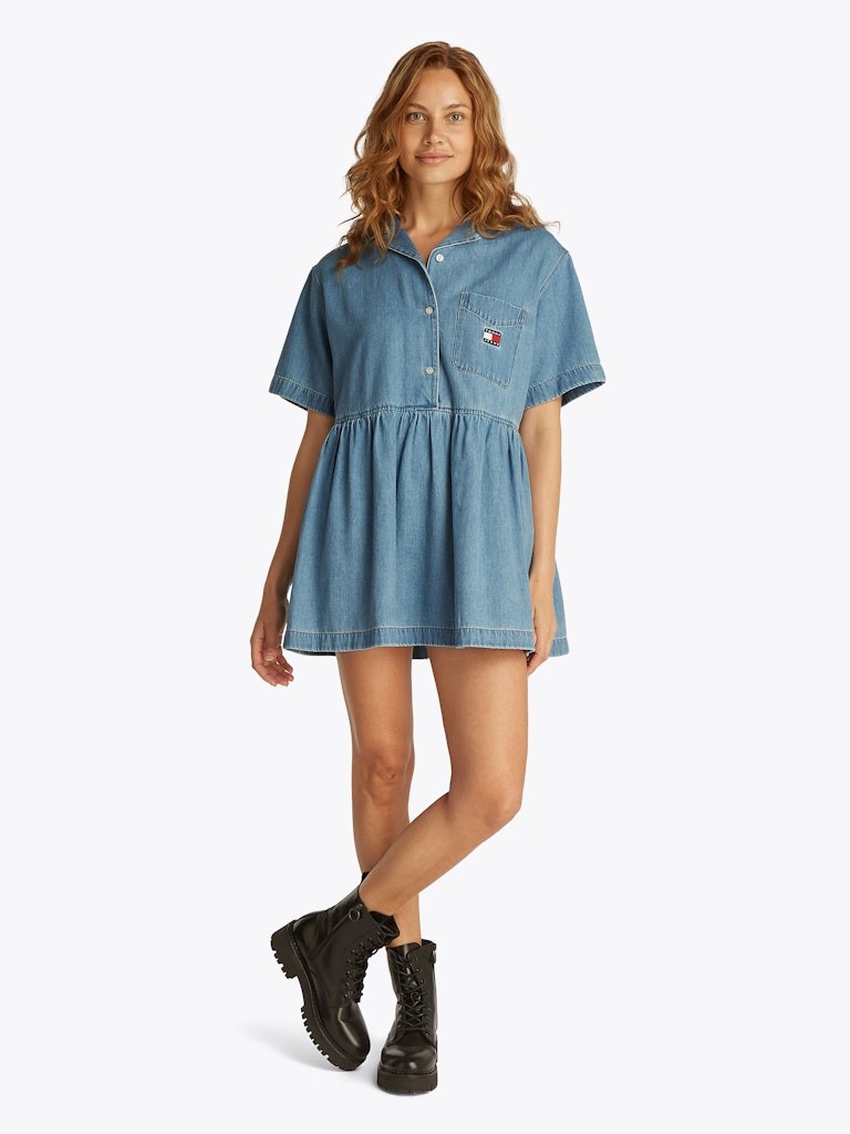 Tommy Hilfiger Denim Mavi Kadın Gömlek Elbise