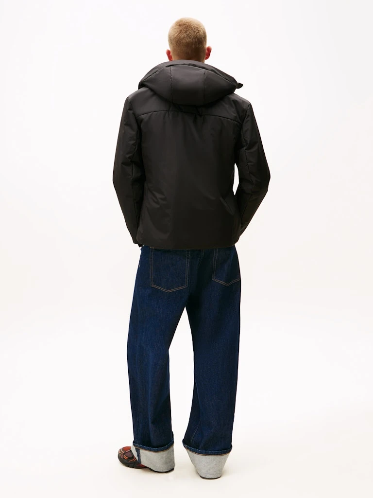 Tommy Hilfiger Erkek Siyah Kapşonlu Mont