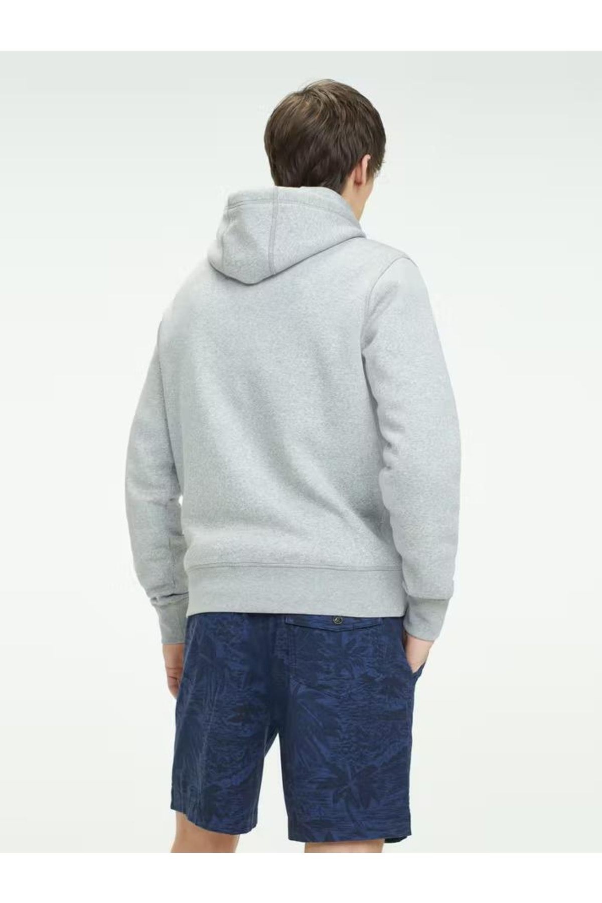 Tommy Hilfiger Pamuk Gri Erkek Kapşonlu Sweatshirts