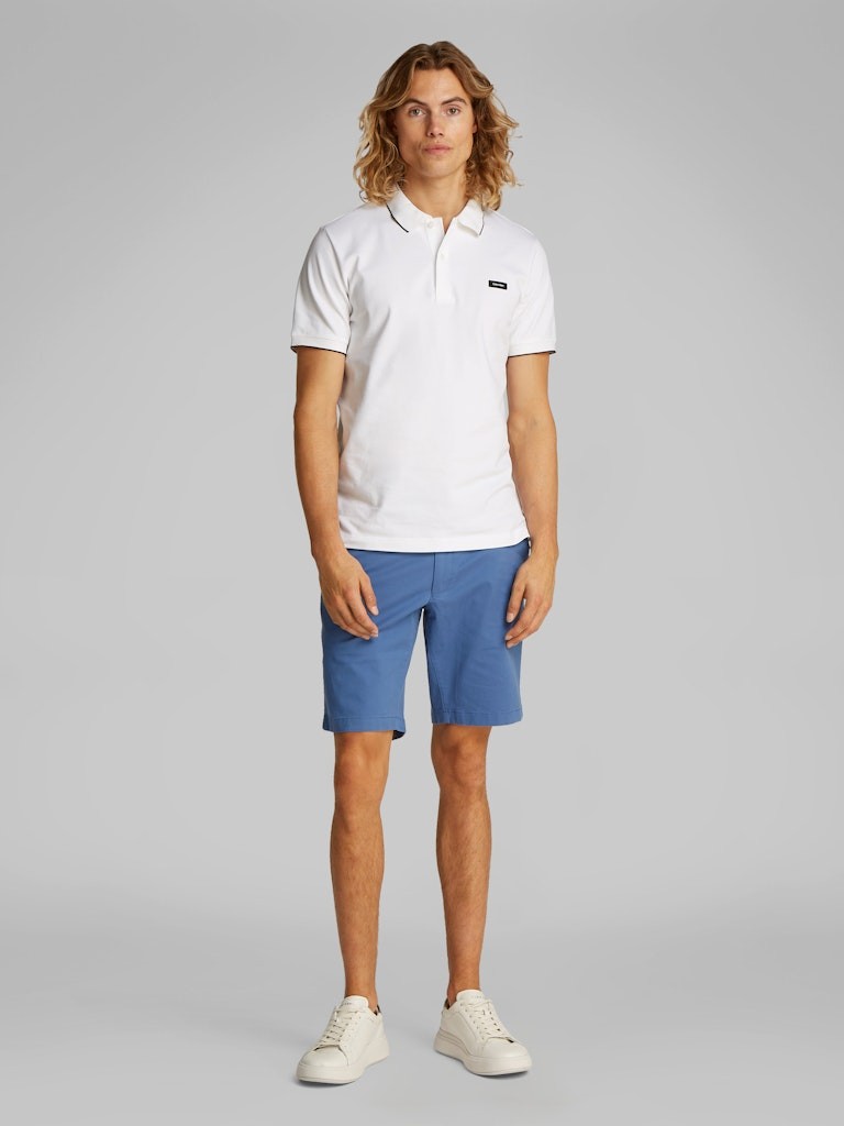 Calvin Klein Organik Pamuk Beyaz Erkek Kısa Kollu Düğmeli Polo Yaka T-Shirt - K10K112751YAF