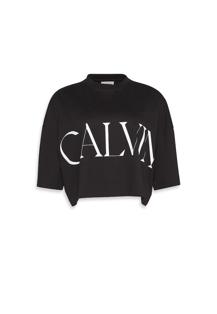 Calvin Klein Kadın O Yaka Crop Siyah T-Shirt