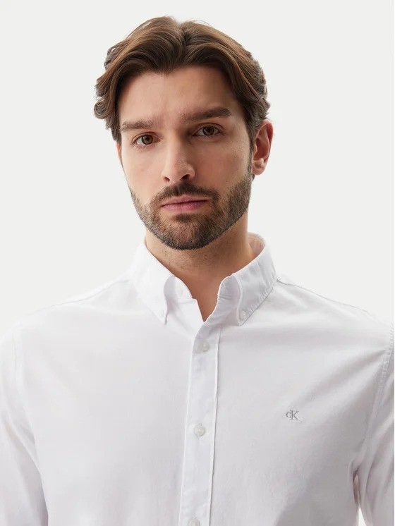 Calvin Klein Oxford Beyaz Erkek Uzun Kollu Gömlek - LV040EM125YAA