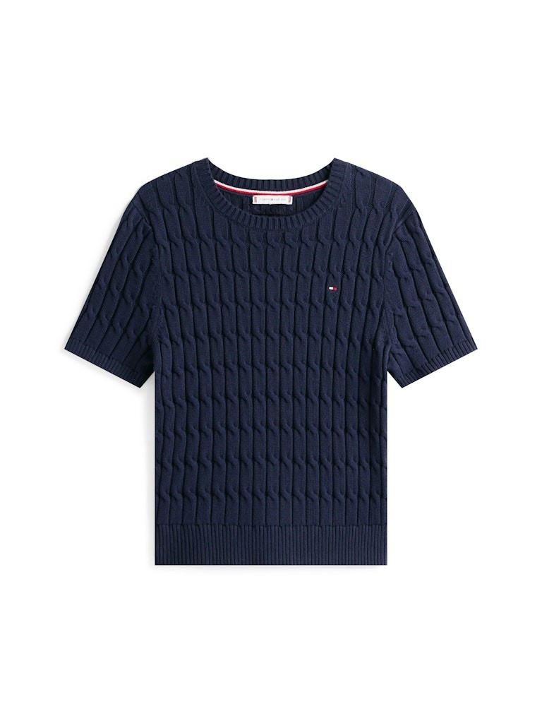 Tommy Hilfiger Kadın Lacivert O Yaka Triko