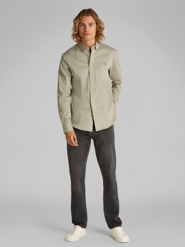 Calvin Klein Pamuk Gri Erkek Uzun Kollu Gömlek - J30J327292PCZ