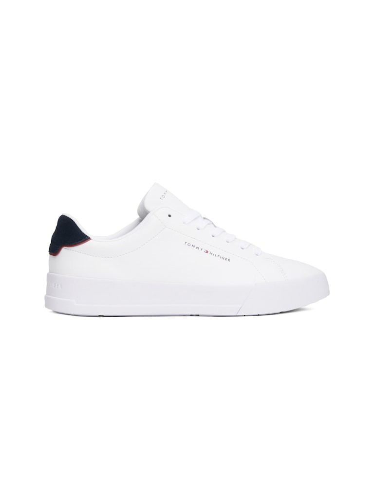 Tommy Hilfiger Deri Beyaz Erkek Kısa Taban Sneakers