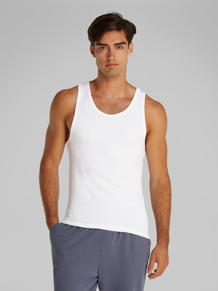 Calvin Klein Pamuk Beyaz Erkek Atlet 3 lü Paket T-Shirt
