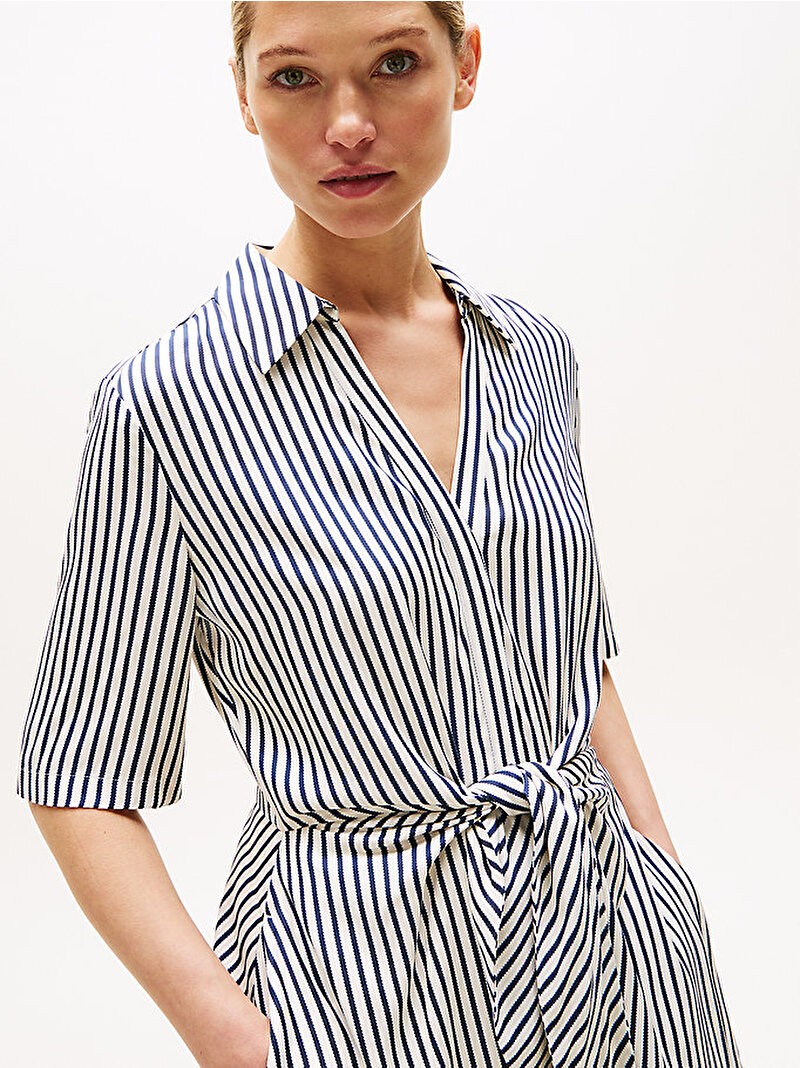 Tommy Hilfiger Lacivert Kadın Twill Elbise