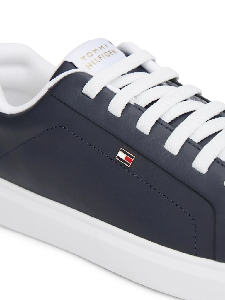 Tommy Hilfiger Kadın Lacivert Deri Kısa Taban Court Sneakers