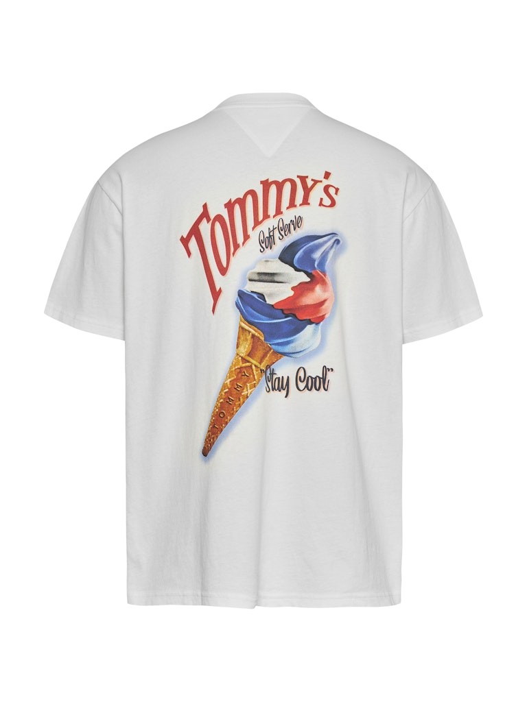 Tommy Hilfiger Pamuk Beyaz Erkek Kısa Kollu T-Shirt - DM0DM20352YBL