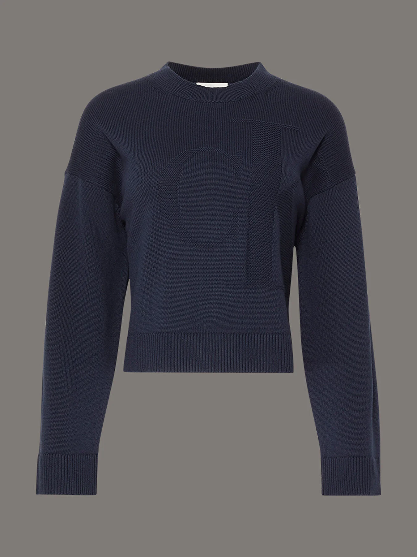 Calvin Klein Kadın Pamuklu O Yaka Lacivert Triko