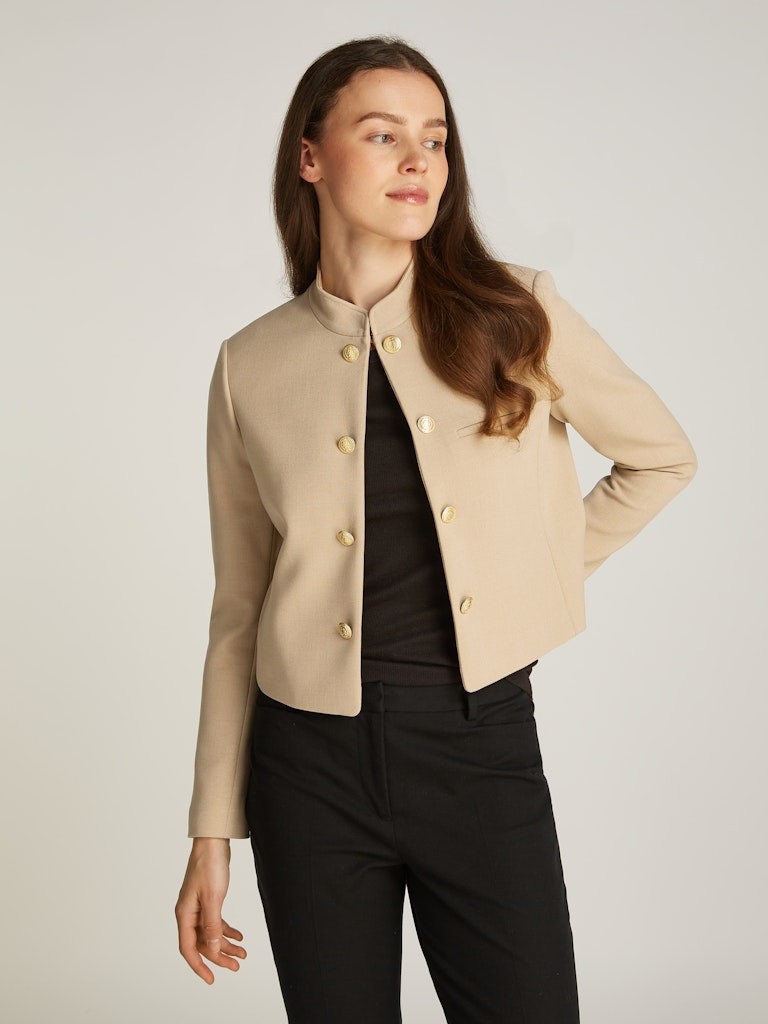 Tommy Hilfiger Pamuk Bej Kadın Blazer - WW0WW446070GC
