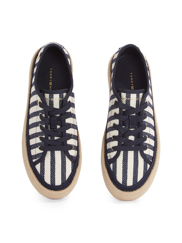 Tommy Hilfiger Pamuk Mavi Kadın Kısa Taban Sneakers - FW0FW086460GZ